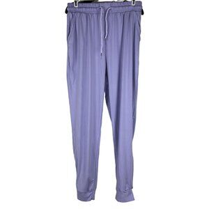 Flowy Lavender Jogger Pants Size M Drawstring Waist Stretch Polyester Spandex
